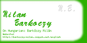 milan barkoczy business card